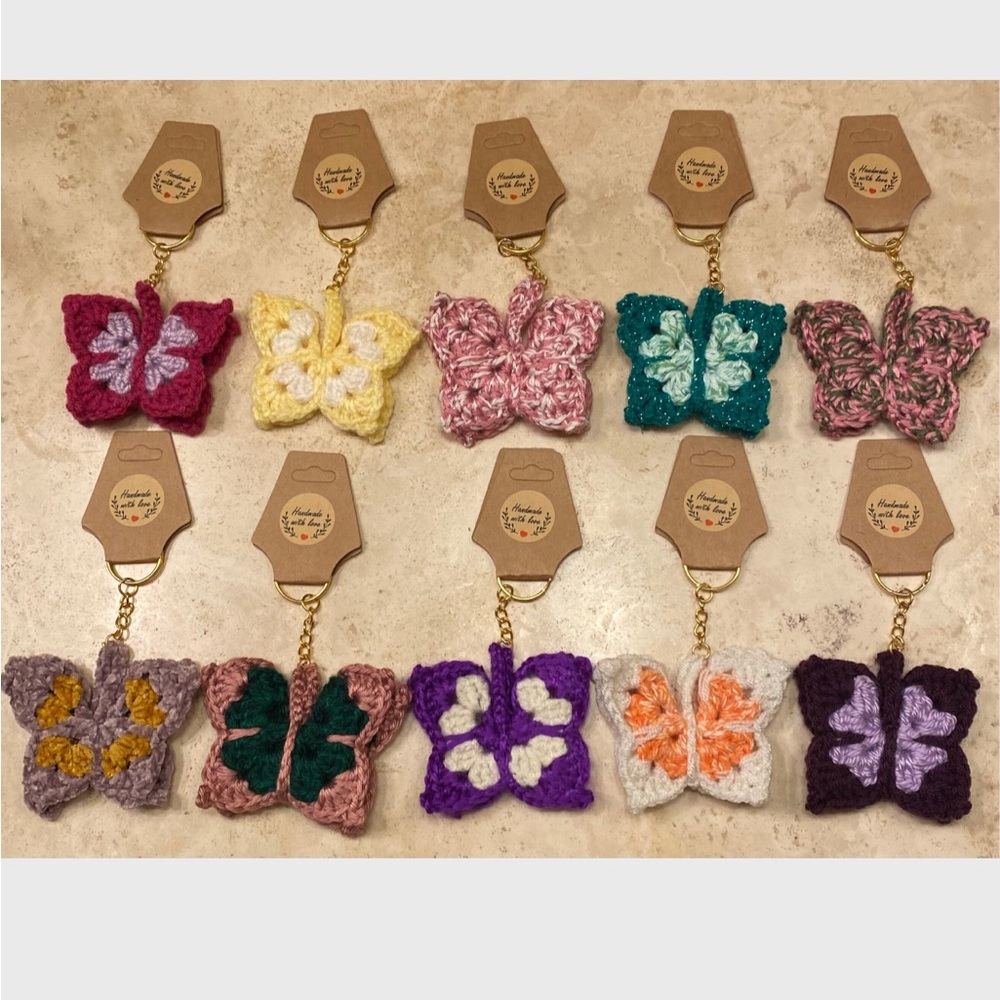 Bulk of Handmade 3D Butterfly Keychains
